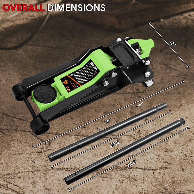 4 Ton Hydraulic Trolley Floor Jack <br> Adjustable Height (in.): 4.5 To 20
