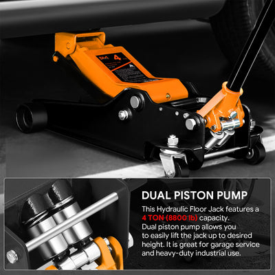4 Ton Hydraulic Trolley Floor Jack <br> Adjustable Height (in.): 4.5 To 20