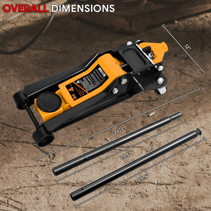 4 Ton Hydraulic Trolley Floor Jack <br> Adjustable Height (in.): 4.5 To 20