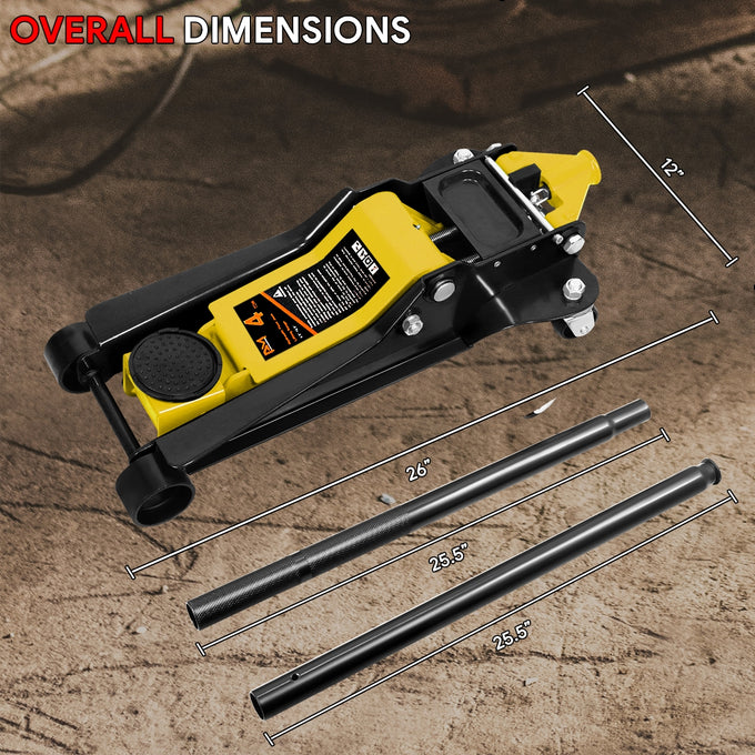 4 Ton Hydraulic Trolley Floor Jack <br> Adjustable Height (in.): 4.5 To 20