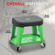 Adjustable Rolling Pneumatic Creeper Seat <br> Dimensions(in.): 16.14 L x 10.62 W x 13.78 H