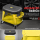 Adjustable Rolling Pneumatic Creeper Seat <br> Dimensions(in.): 16.14 L x 10.62 W x 13.78 H