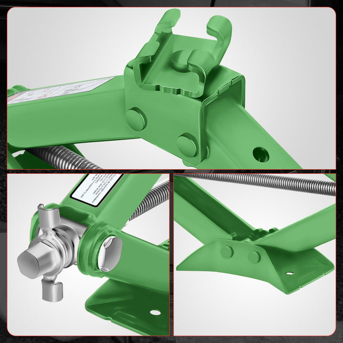 2 Ton (3306 lbs) Scissor Lift Jack W/Ratchet Wrench <br> Lifting Height Range: 3.85-17.4 in