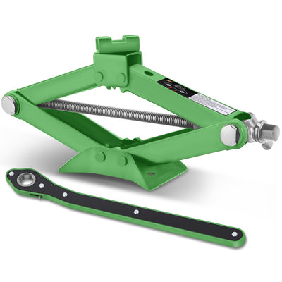 2 Ton (3306 lbs) Scissor Lift Jack W/Ratchet Wrench <br> Lifting Height Range: 3.85-17.4 in