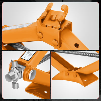 2 Ton (3306 lbs) Scissor Lift Jack W/Ratchet Wrench <br> Lifting Height Range: 3.85-17.4 in