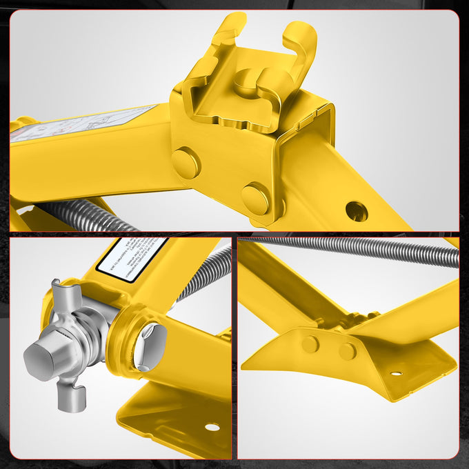 2 Ton (3306 lbs) Scissor Lift Jack W/Ratchet Wrench <br> Lifting Height Range: 3.85-17.4 in