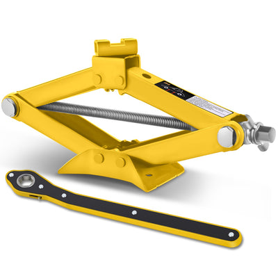 2 Ton (3306 lbs) Scissor Lift Jack W/Ratchet Wrench <br> Lifting Height Range: 3.85-17.4 in