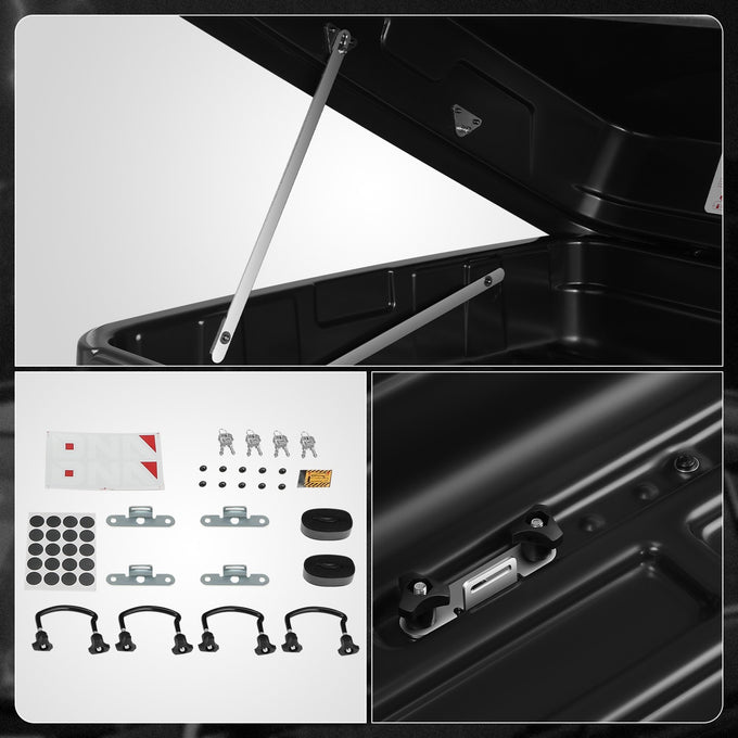 Black Textured Cross Bar Roof Cargo Storage Box<br>56.3 in. L x 36.8 in.W x 16.25 in. H