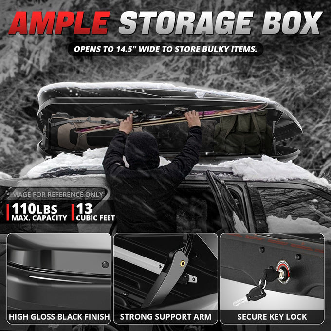 Aluminum Cross Bar Roof Cargo Storage Box <br> 72 in. L  x 30 in.W x 12 in.  H