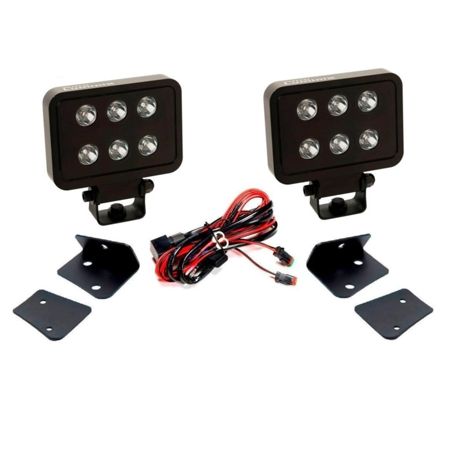 2 Luminix 4in LED Cube w/ Window brackets <br> 07-18 Jeep Wrangler (JK)