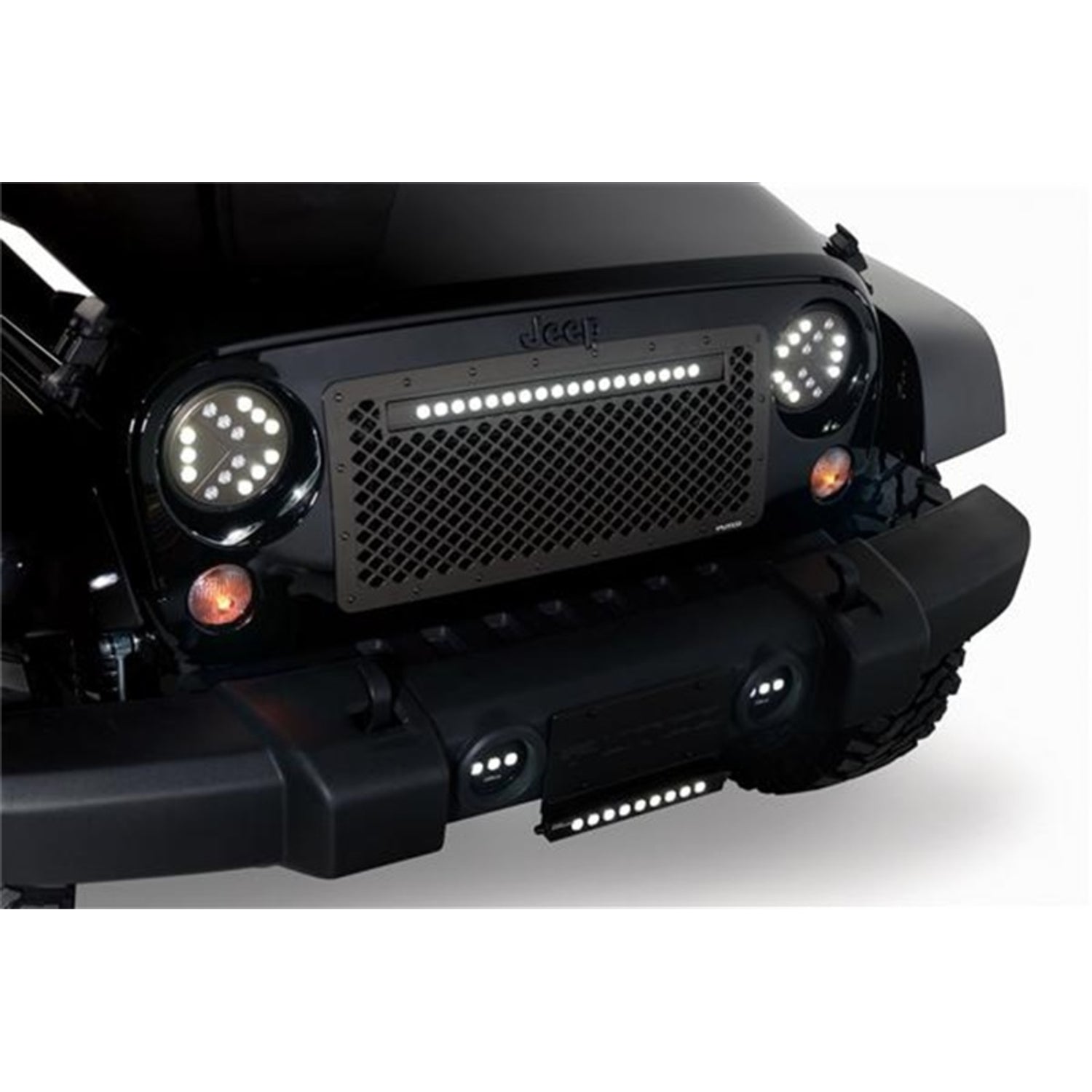 Grille w/ 20in Luminix Light Bar <br> 07-18 Jeep Wrangler