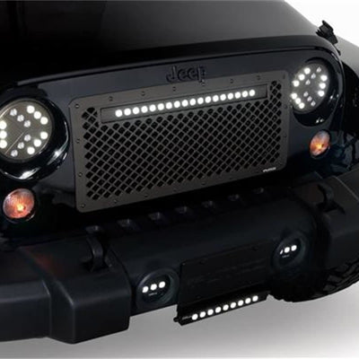Grille w/ 20in Luminix Light Bar <br> 07-18 Jeep Wrangler
