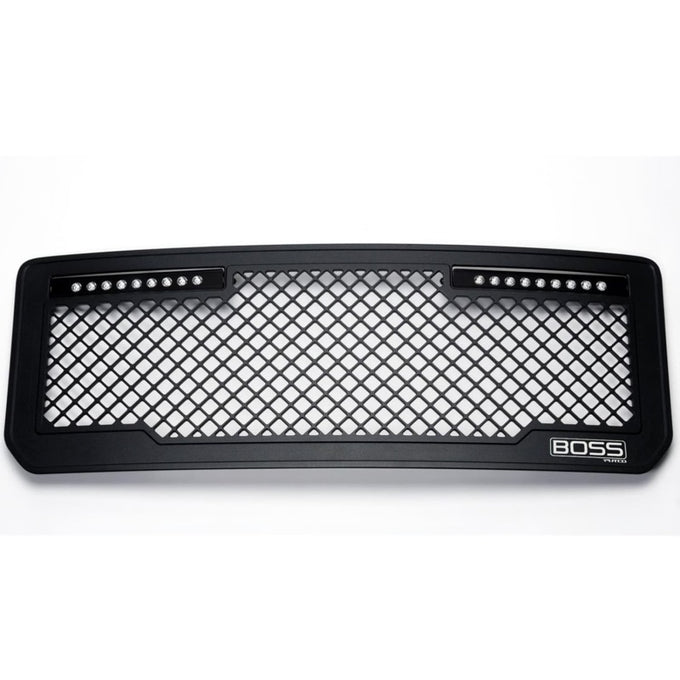 Lighted Boss Grille w/Qty 2 - 10in Luminix Light Bars <br> 15-19 GMC Sierra 2500 3500 HD
