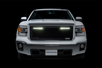 Lighted Boss Grille w/Qty 2 - 10in Luminix Light Bars <br> 15-19 GMC Sierra 2500 3500 HD