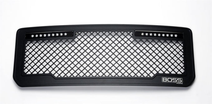 Lighted Boss Grille w/Qty 2 - 10in Luminix Light Bars <br> 15-19 GMC Sierra 2500 3500 HD