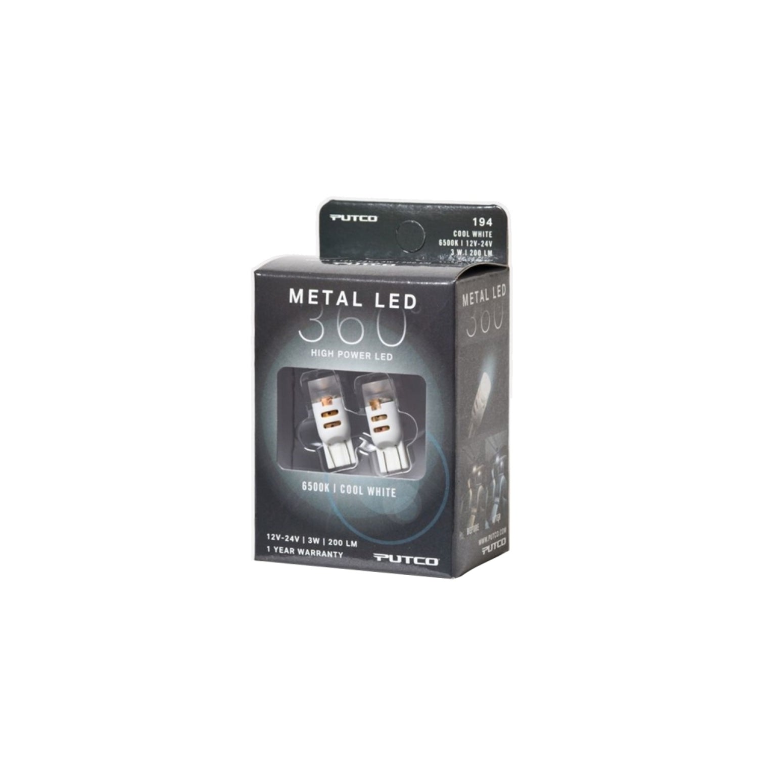 194 Cool White Metal 360 LED <br> Universal