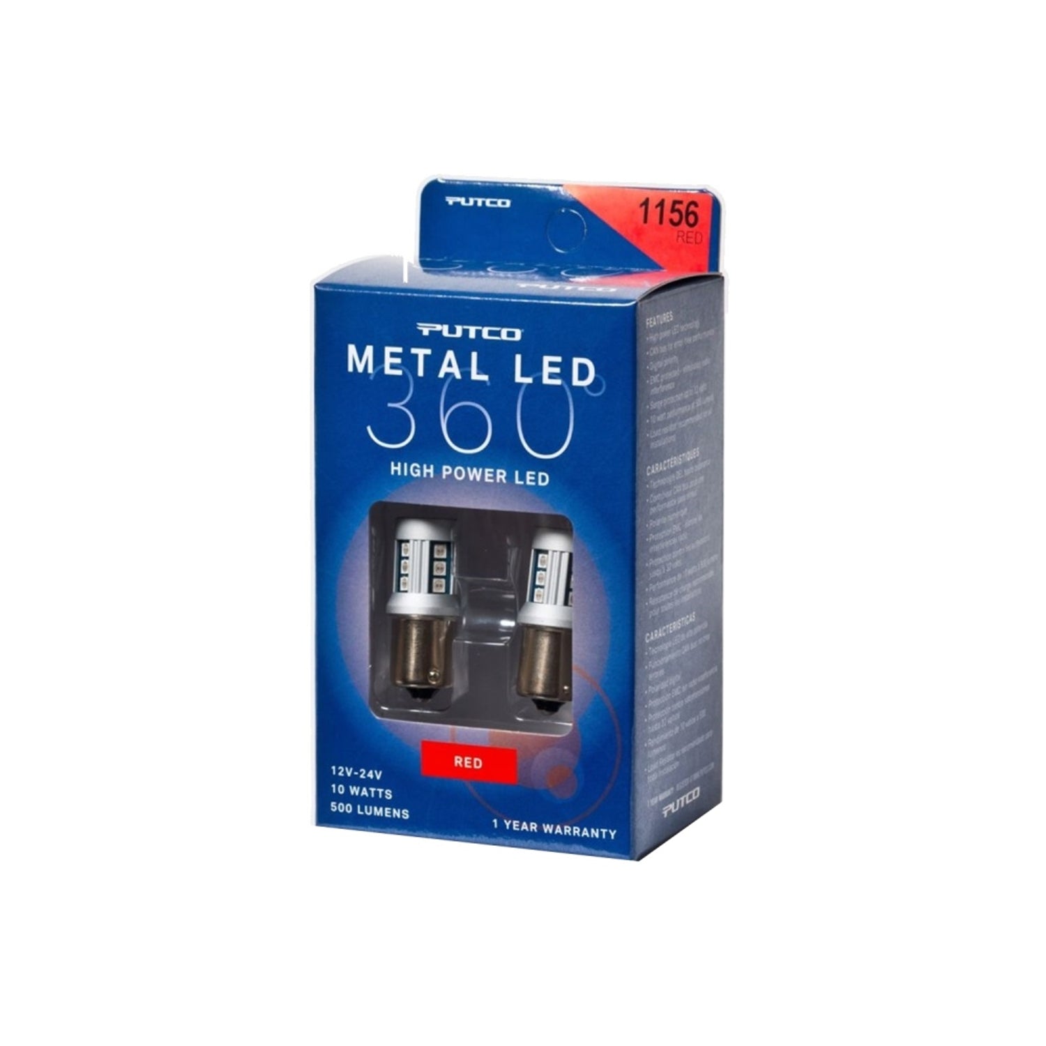 1156 - Red Metal 360 LED Light Bulbs <br> Universal