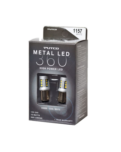 1157 - White Metal 360 LED Light Bulbs <br> Universal