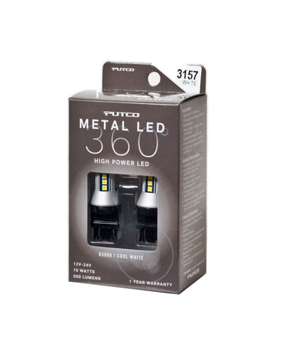 3157 White Metal 360 LED <br> Universal