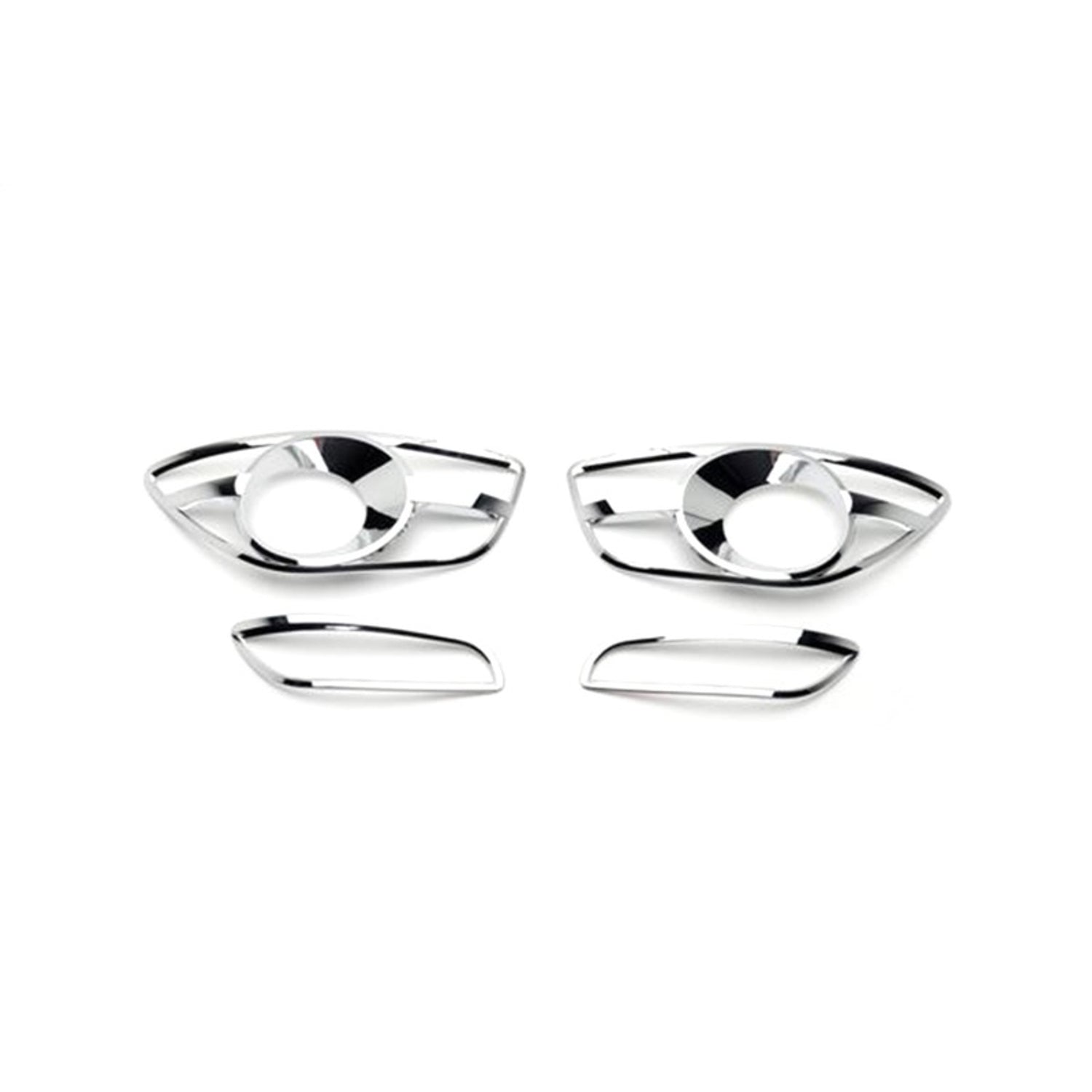 Chrome Fog Lamp Trim Overlays <br> 07-13 Hyundai Santa Fe