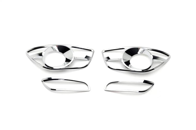 Chrome Fog Lamp Trim Overlays <br> 07-13 Hyundai Santa Fe