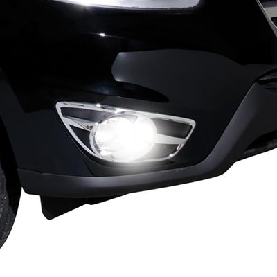 Chrome Fog Lamp Trim Overlays <br> 07-13 Hyundai Santa Fe