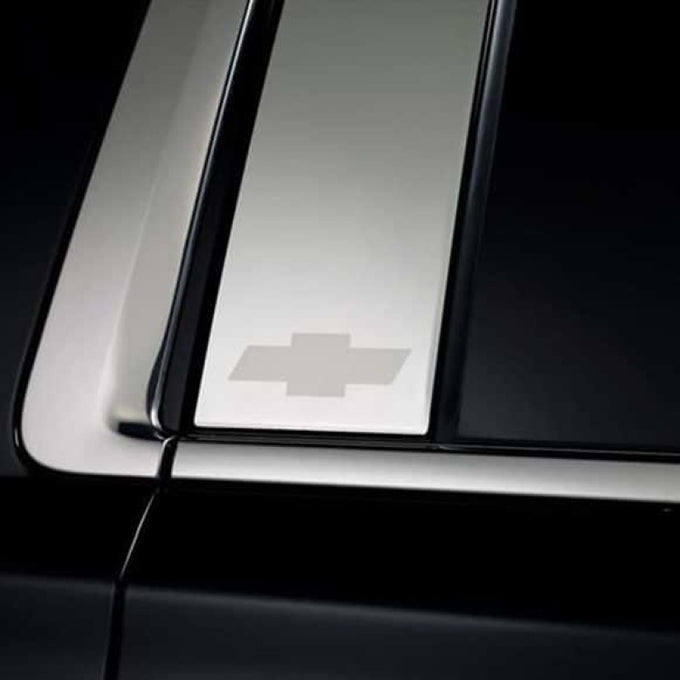 Chevy Bow Tie Etching (6pcs) SS Pillar Posts <br> 20-25 Chevy Silverado 2500 3500 HD