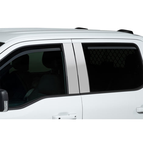 Set of 4 Element Chrome Window Visors <br> 23-24 Ford F-250 F-350 F-450 F-550 Super Duty
