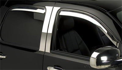 Set of 4 Element Chrome Window Visors <br> 07-14 Chevy Silverado, GMC Sierra 1500 2500 3500 HD