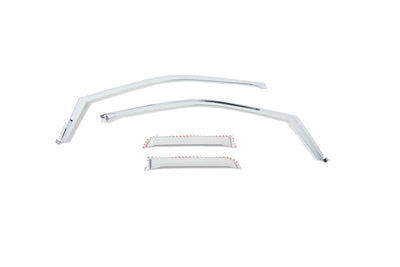 Set of 4 Element Chrome Window Visors <br> 17-22 Ford F-250 F-350 F-450 F-550 Super Duty