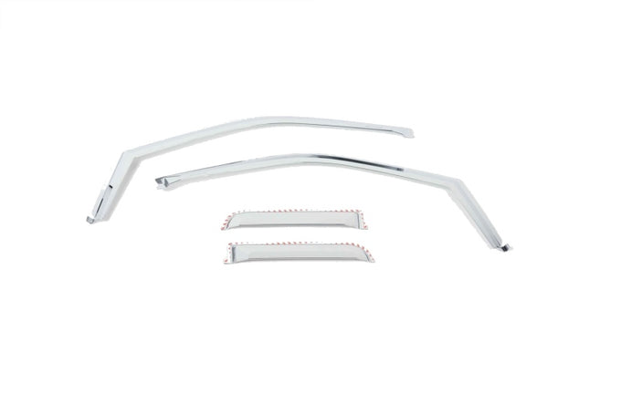 Set of 4 Element Chrome Window Visors <br> 17-22 Ford F-250 F-350 F-450 F-550 Super Duty