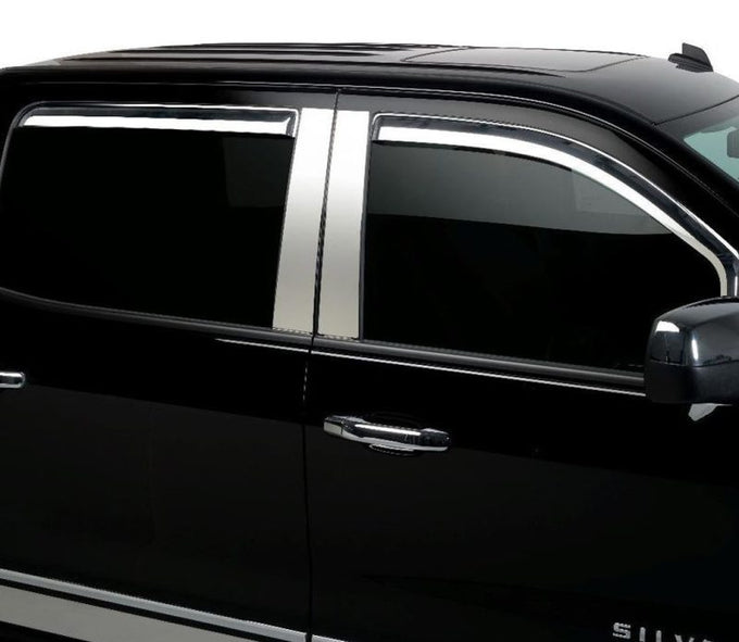 Set of 4 Element Chrome Window Visors <br> 09-24 Dodge Ram 1500