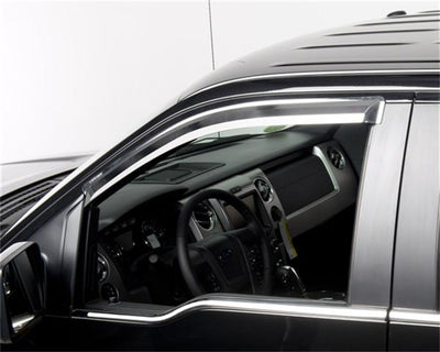 Fronts Tape-On Element Chrome Window Visors <br> 09-14 Ford F-150 Crew Cab