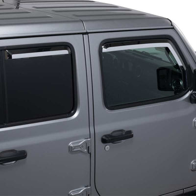 Set of 4 Element Chrome Window Visors <br> 18-24 Jeep Gladiator, Wrangler JK