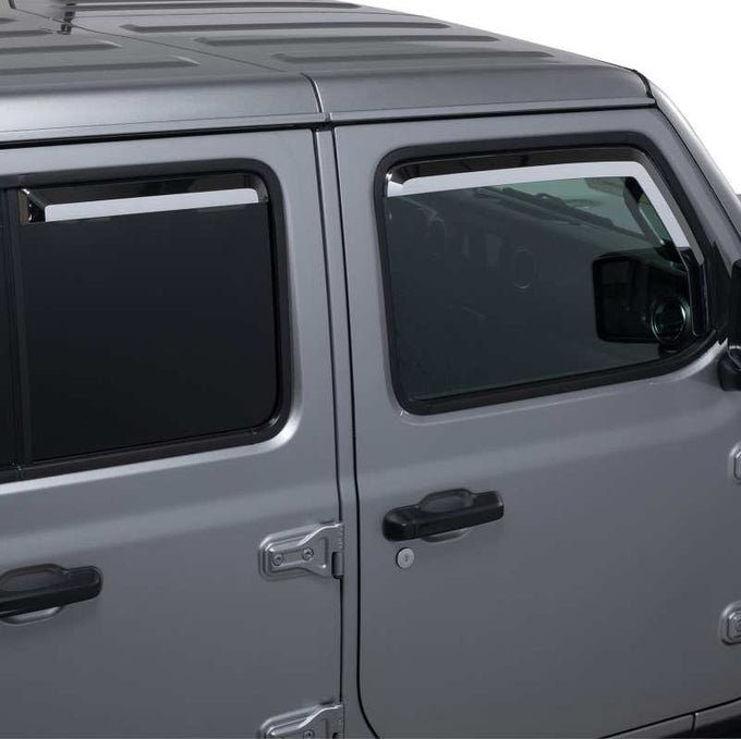 Set of 4 Element Chrome Window Visors <br> 18-24 Jeep Gladiator, Wrangler JK