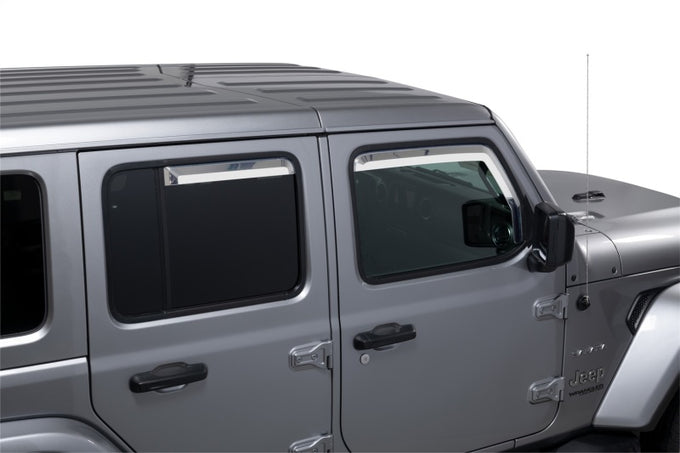 Set of 4 Element Chrome Window Visors <br> 18-24 Jeep Gladiator, Wrangler JK