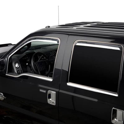 Set of 4 Element Chrome Window Visors <br> 19-25 Chevy Silverado, GMC Sierra 1500 2500 3500 HD
