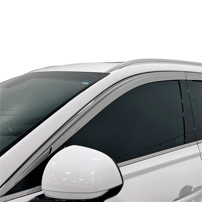 Set of 4 Element Chrome Window Visors <br> 19-25 Chevy Silverado, GMC Sierra 1500 2500 3500 HD