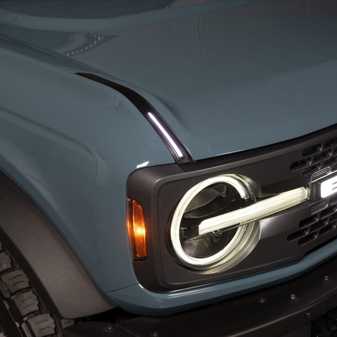 Luminix DRL LED Light Hood Limb Riser <br> 21-25 Ford Bronco