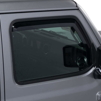 Front Element Chrome Window Visors <br> 18-24 Jeep Gladiator, Wrangler JK