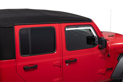 Front Element Chrome Window Visors <br> 18-24 Jeep Gladiator, Wrangler JK