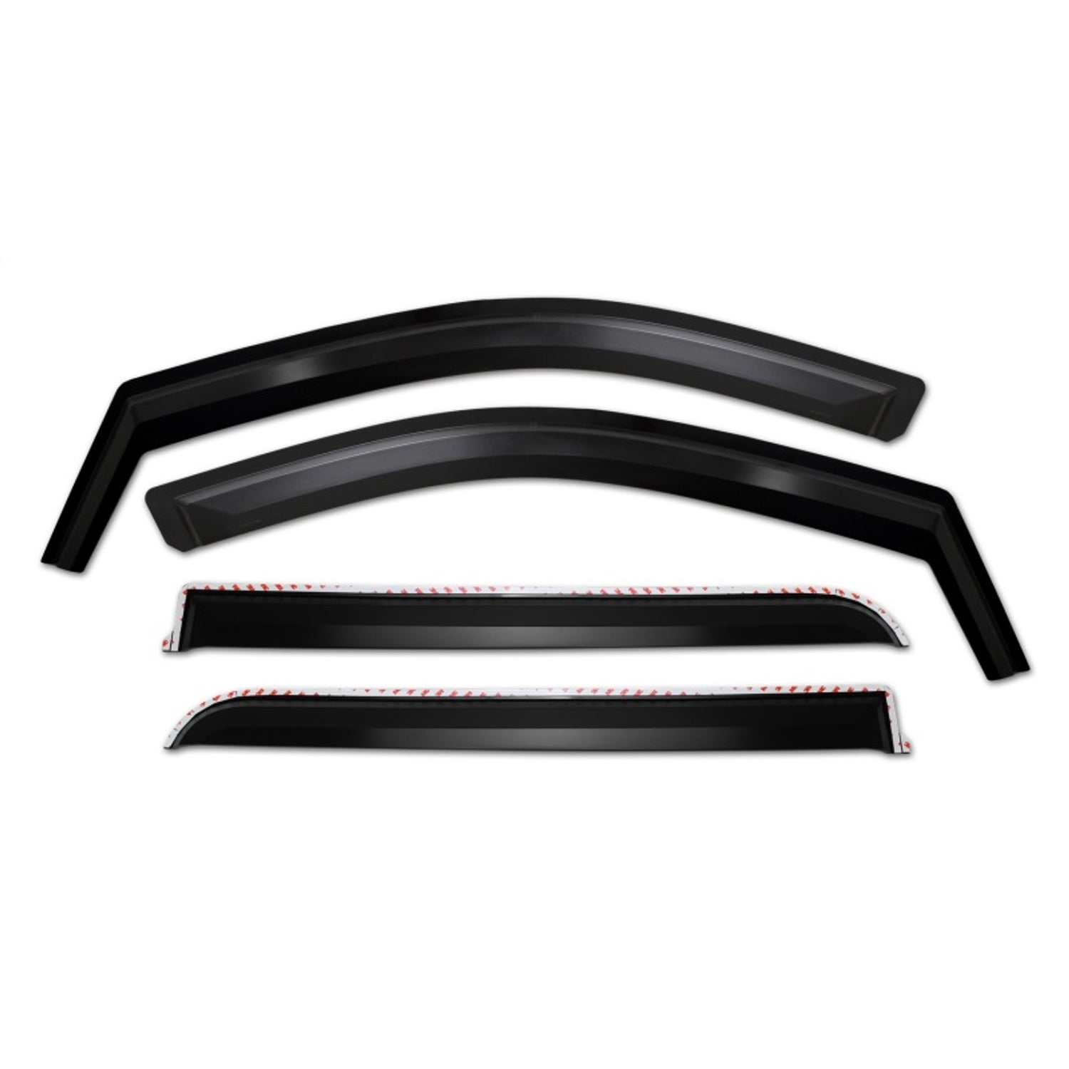 Set of 4 Element Matte Black Window Visor <br> 19-25 Chevy Silverado, GMC Sierra 1500 2500 3500 HD