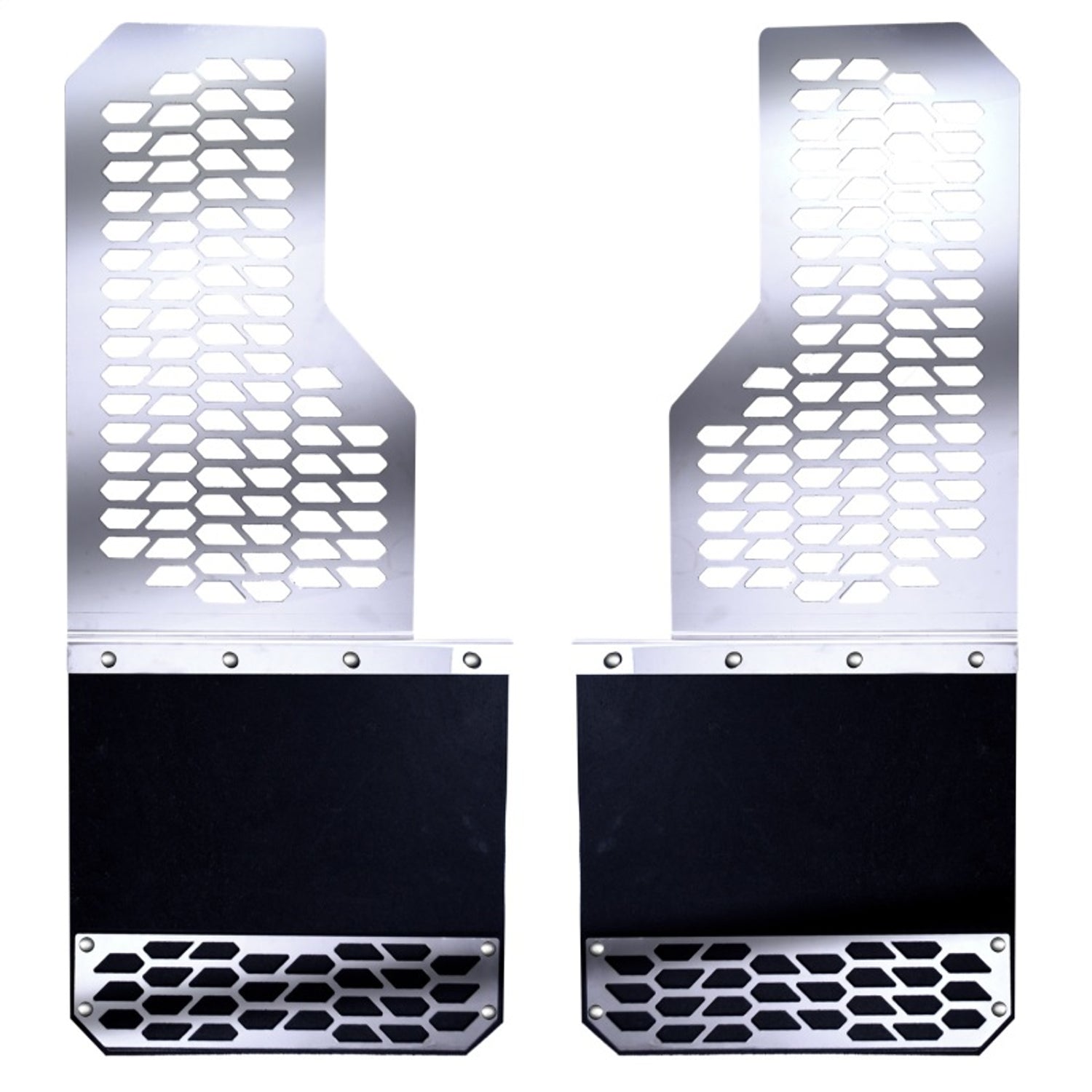 Polished Stainless Steel HEX Steel Mud Skins <br> 15-24 Ford F-150