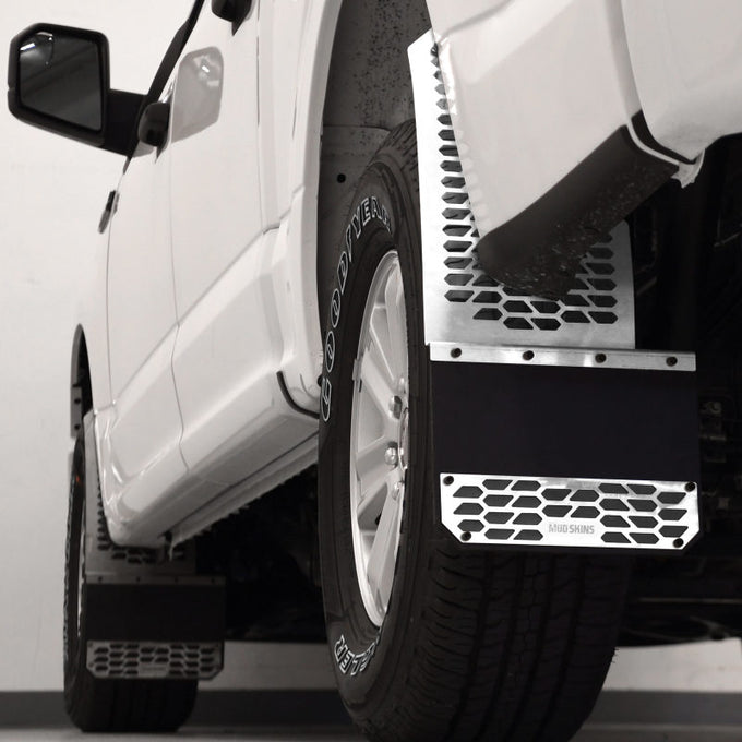 Polished Stainless Steel HEX Steel Mud Skins <br> 15-24 Ford F-150