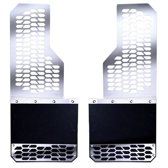 Polished Stainless Steel HEX Steel Mud Skins <br> 2020 Chevy/GMC Silverado Sierra 2500 3500 HD