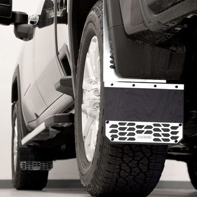 Polished Stainless Steel HEX Steel Mud Skins <br> 2020 Chevy/GMC Silverado Sierra 2500 3500 HD
