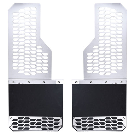 Brushed Stainless Steel HEX Steel Mud Skins <br> 2020 Chevy/GMC Silverado Sierra 2500 3500 HD
