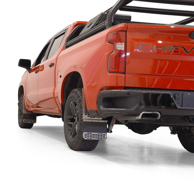 Brushed Stainless Steel HEX Steel Mud Skins <br> 19-24 Dodge Ram 3500