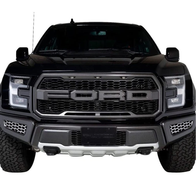Hex Shield Polished SS Bumper Grille Inserts <br> 17-20 Ford F-150