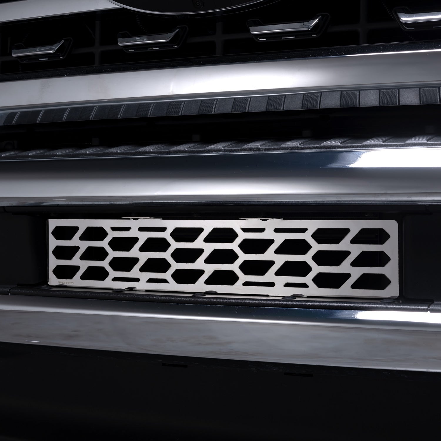 Polished SS Hex Shield Design Bumper Grille <br> 23-24 Ford F-350